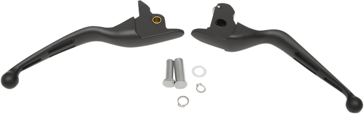 Palancas DRAG SPECIALTIES - Ranuradas - Negras H07-0601MB
