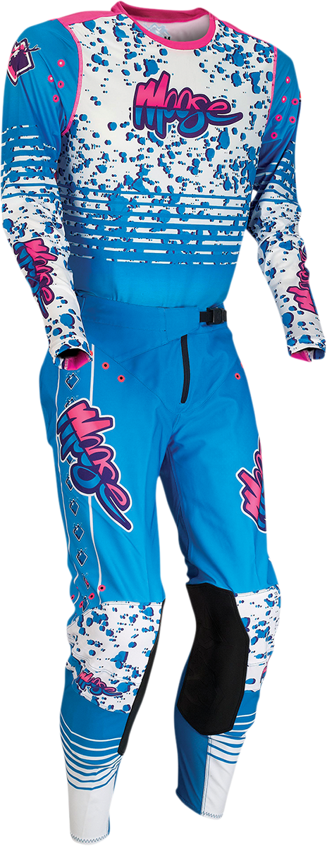 Camiseta Agroid de MOOSE RACING - Azul/Rosa/Blanco - Talla pequeña 2910-6386