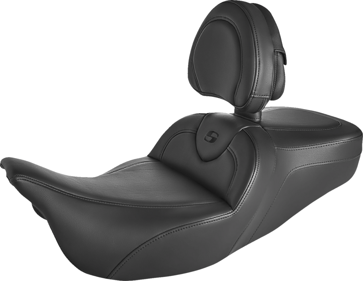SADDLEMEN Roadsofa - Asiento de alcance estándar - Con respaldo - Costuras negras 808-07B-187BR