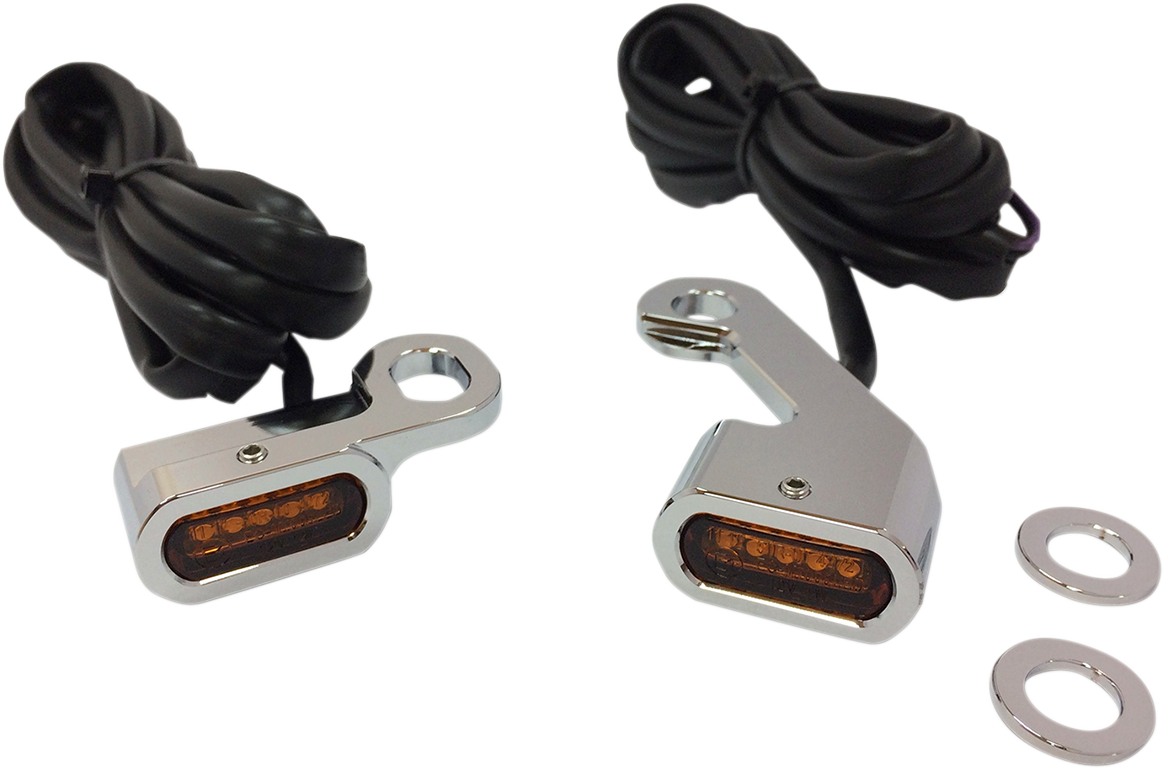 Luces LED de posición para manillar DRAG SPECIALTIES - Cromo/Ámbar L22-0232CAENU