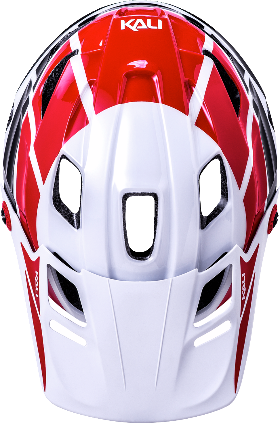 Casco integral de bicicleta KALI Maya para niños - Carrera - Blanco brillante/Rojo/Negro 0221922112