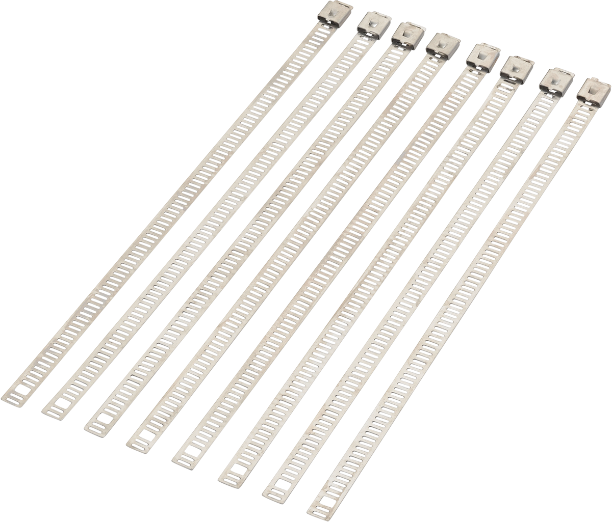 Brida para cables MOOSE RACING - Plateada - 8" - Paquete de 8 304-0509
