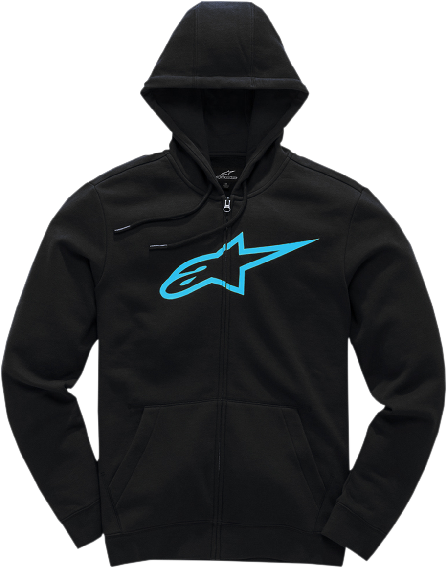 Sudadera con capucha y cremallera ALPINESTARS Ageless 2 - Negro/Turquesa - XL 1038530521076XL