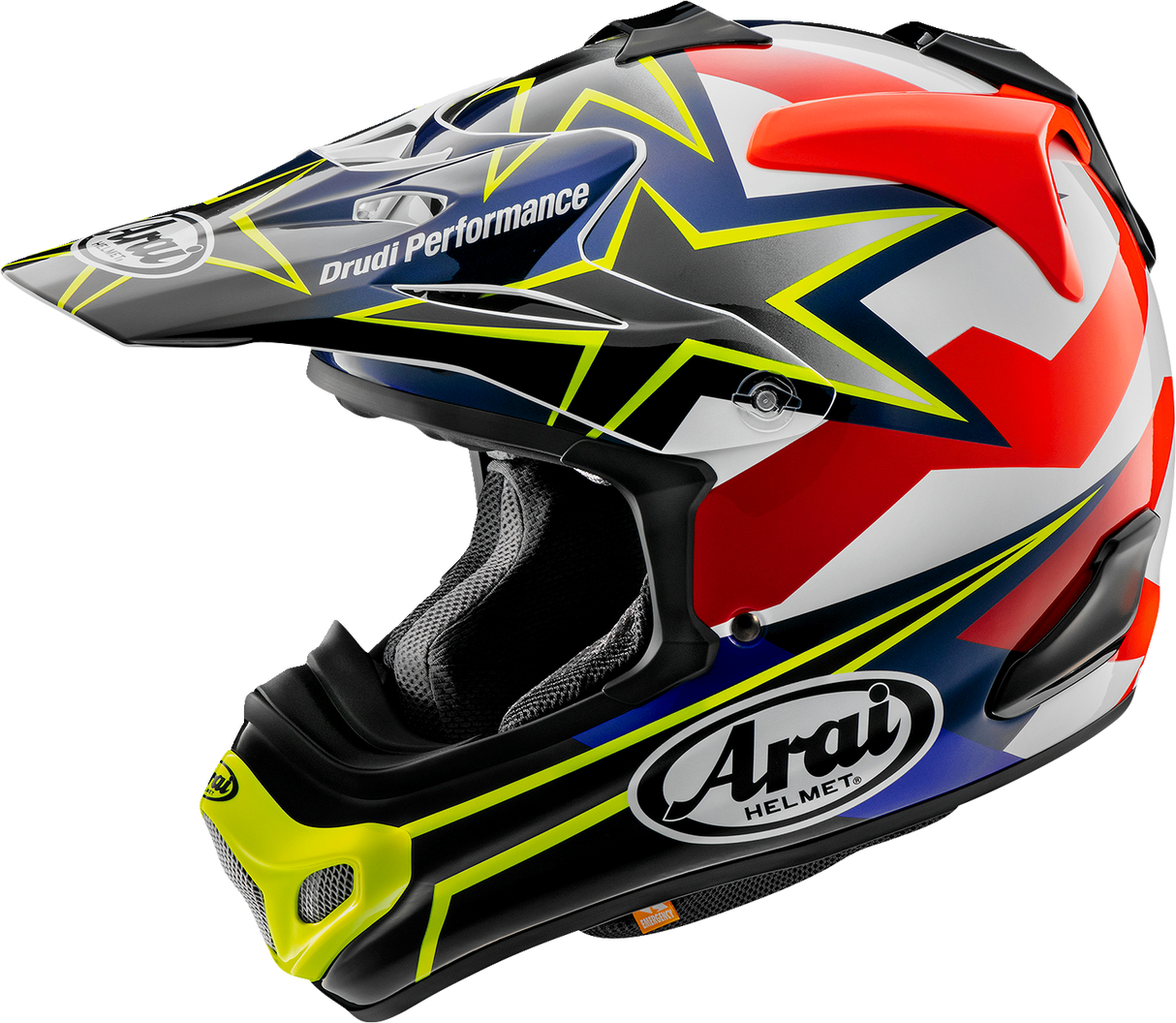 Casco de motocicleta ARAI VX-Pro4 - Estrellas y rayas - Amarillo - Mediano 0110-8203