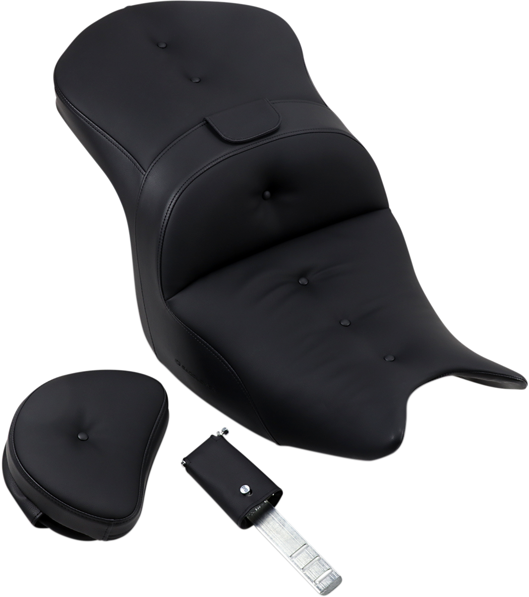 Asiento SADDLEMEN - Sofá de carretera - Con respaldo - Pillow Top - Negro H18-07-181BR