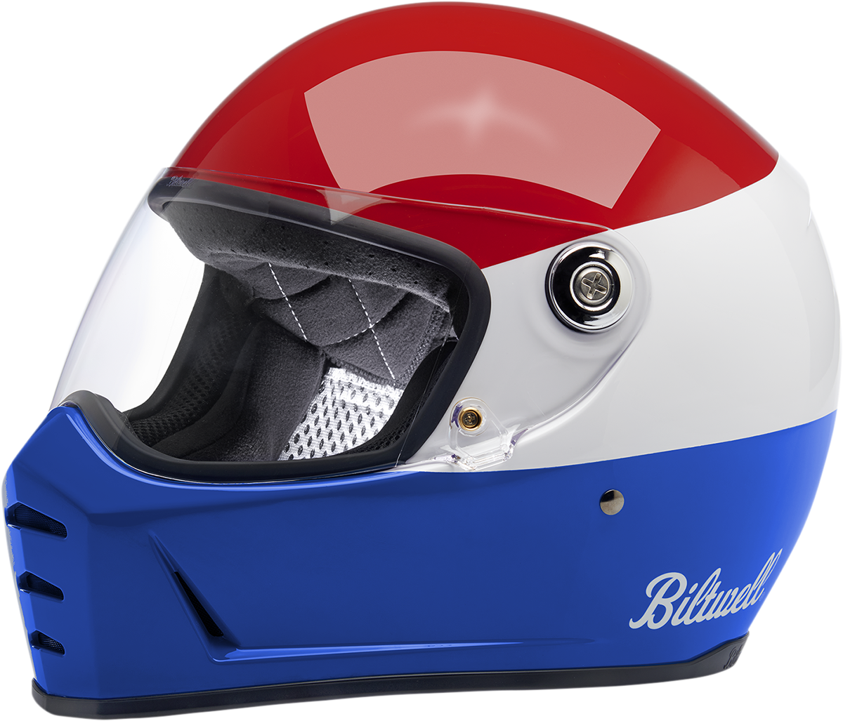 Casco BILTWELL Lane Splitter - Rojo Podium Brillante/Blanco/Azul - XL 1004-549-105