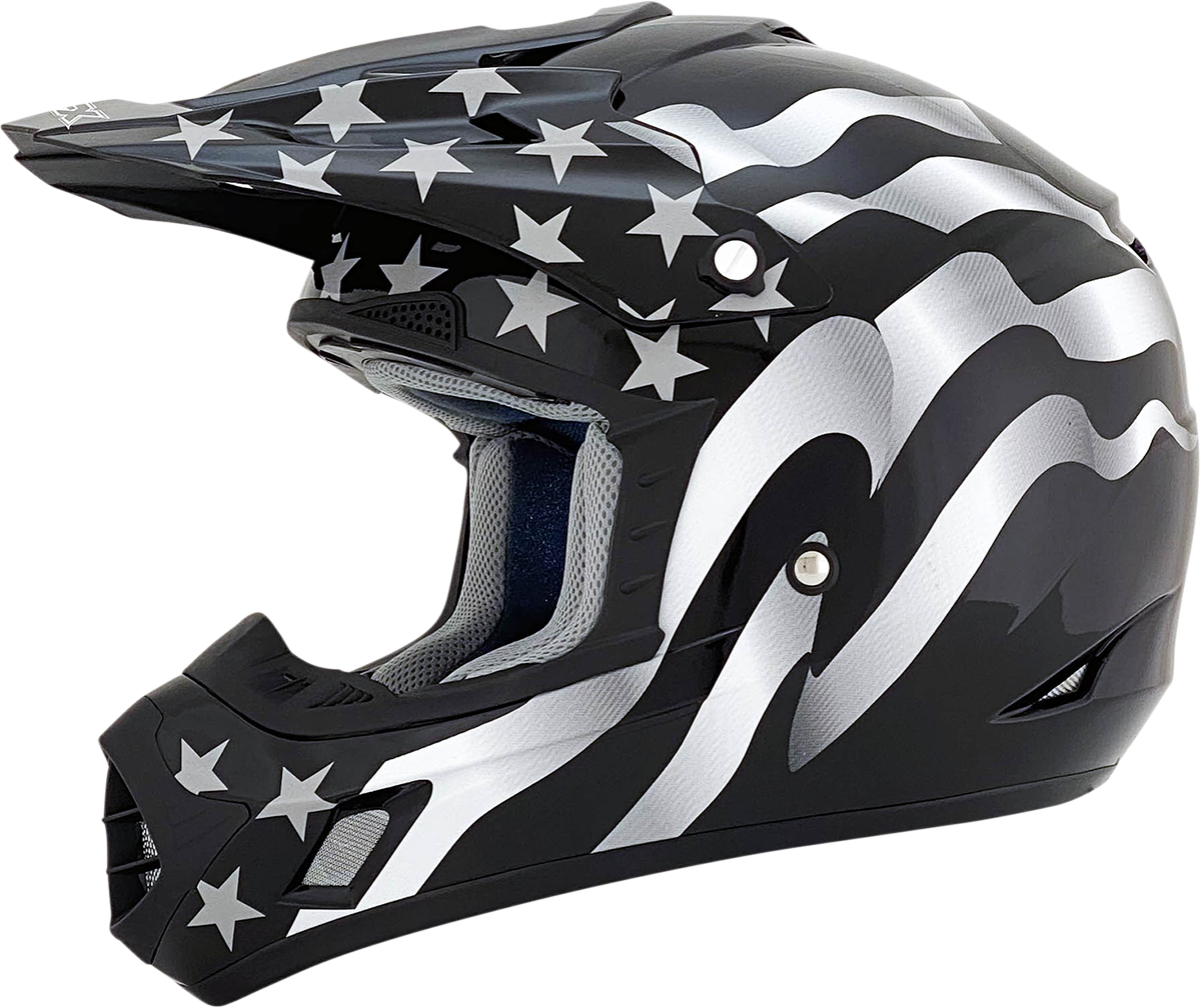 Casco de motocicleta AFX FX-17 - Bandera - Sigiloso - Grande 0110-2365