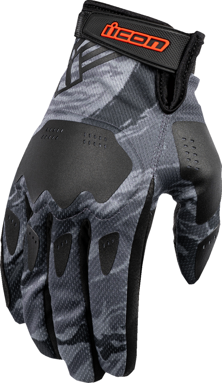Guantes ICON Hooligan™ Tiger's Blood - Gris - Grande 3301-4631