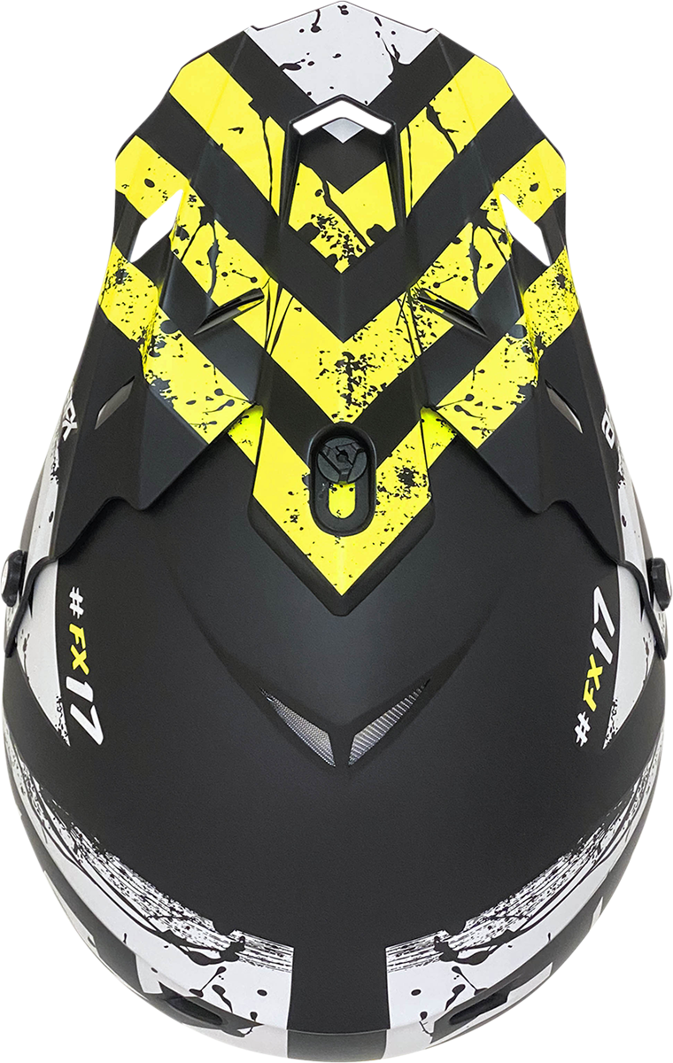 AFX FX-17 Motorcycle Helmet - Attack - Matte Black/Hi-Vis Yellow - Small 0110-7173