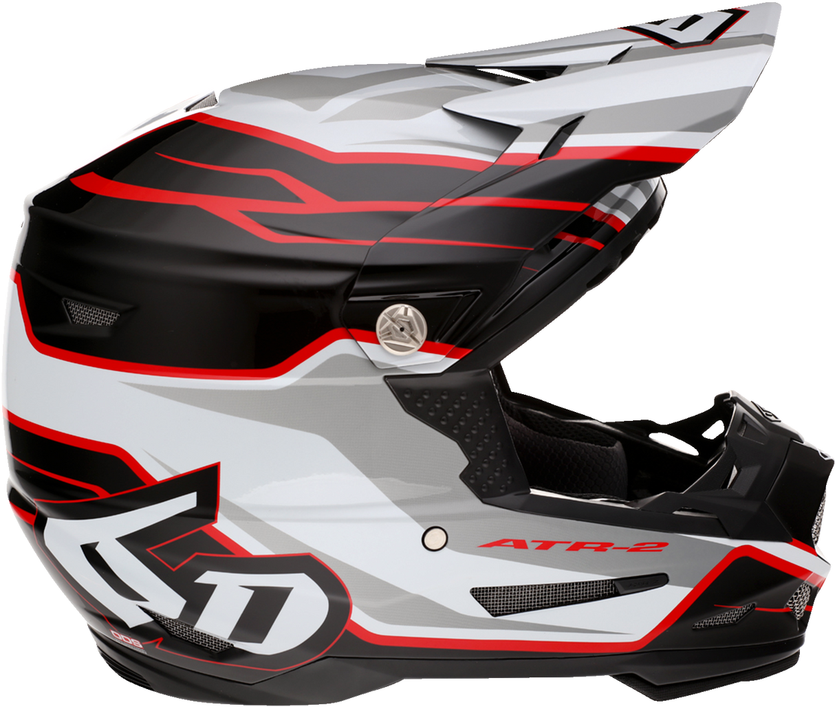 6D ATR-2 Motorcycle Helmet - Phase - White/Red - Small 12-2835