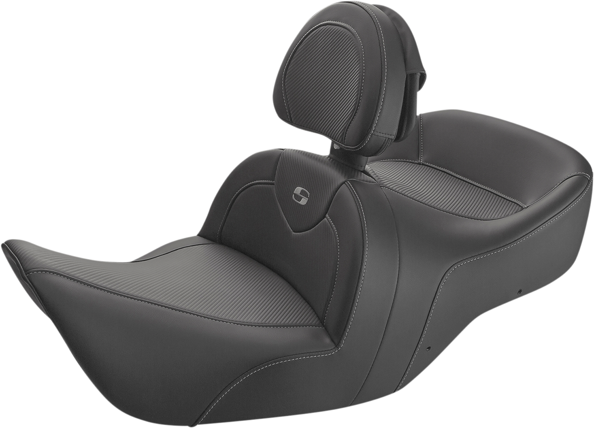 Asiento de sofá de carretera SADDLEMEN - Fibra de carbono - Incluye respaldo - Negro - GL H01-07-185BR