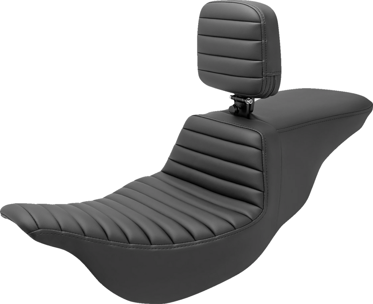 Asiento SADDLEMEN Tour Step Up - Respaldo para el conductor - Tuck-n-Roll - FL '08-'22 808-07B-191BR