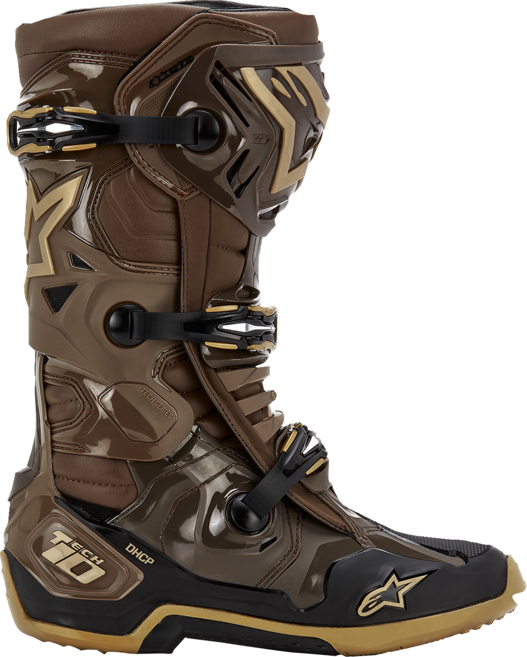 Botas ALPINESTARS Edición Limitada Squad '23 Tech 10 - Marrón/Dorado - Talla 9 de EE. UU. 2010020-839-9
