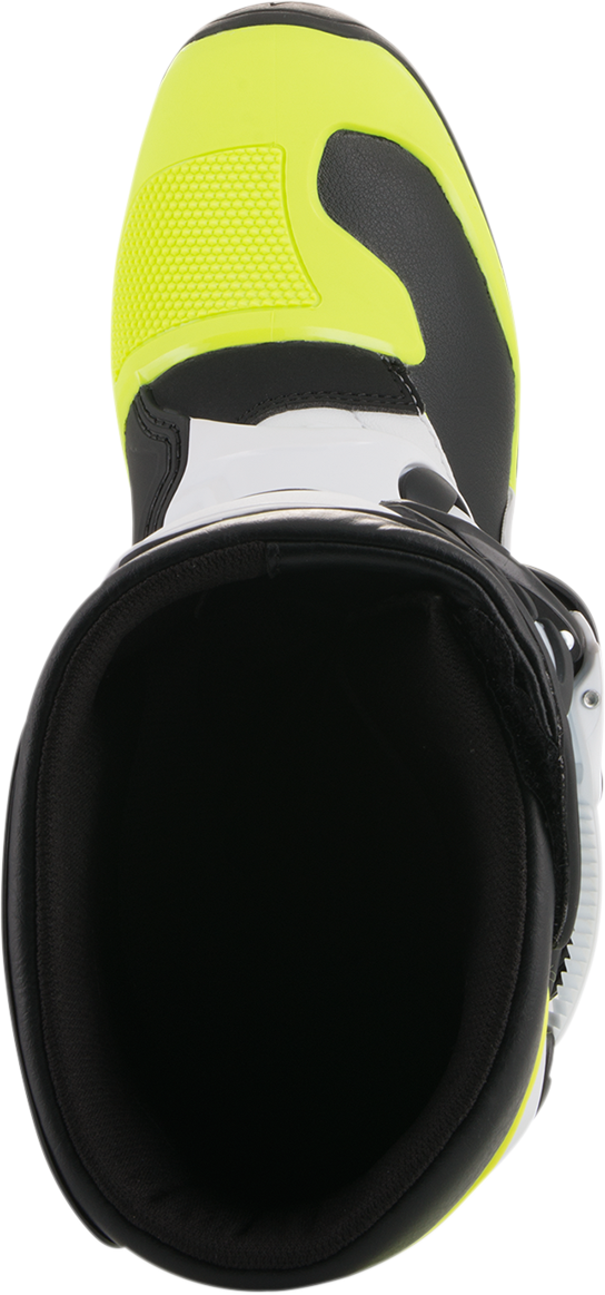 Botas ALPINESTARS Tech 3S - Negro/Blanco/Amarillo Fluorescente - Talla 4 de EE. UU. 2014018-125-4
