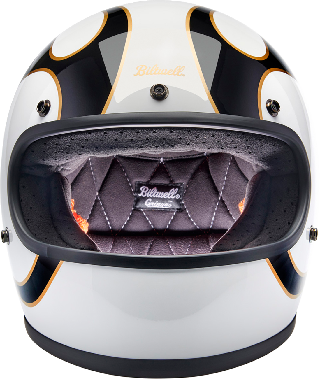 Casco BILTWELL Gringo - Llamas - Blanco/Negro - 2XL 1002-561-506