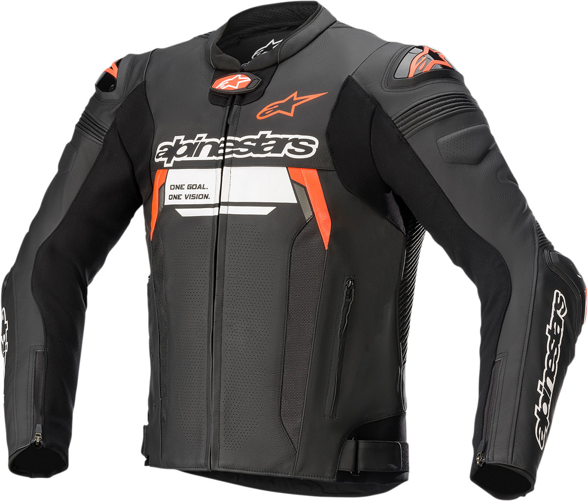 Chaqueta de cuero ALPINESTARS Missile Ignition v2 - Negro/Rojo/Blanco - Talla 44 EE. UU. / 54 UE 3100222-1030-54