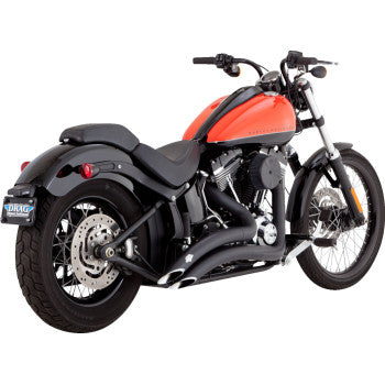 Escape Vance & Hines para Harley Davidson Softail 1986-2009, sistema de radio grande 2 en 2, en negro mate 46079