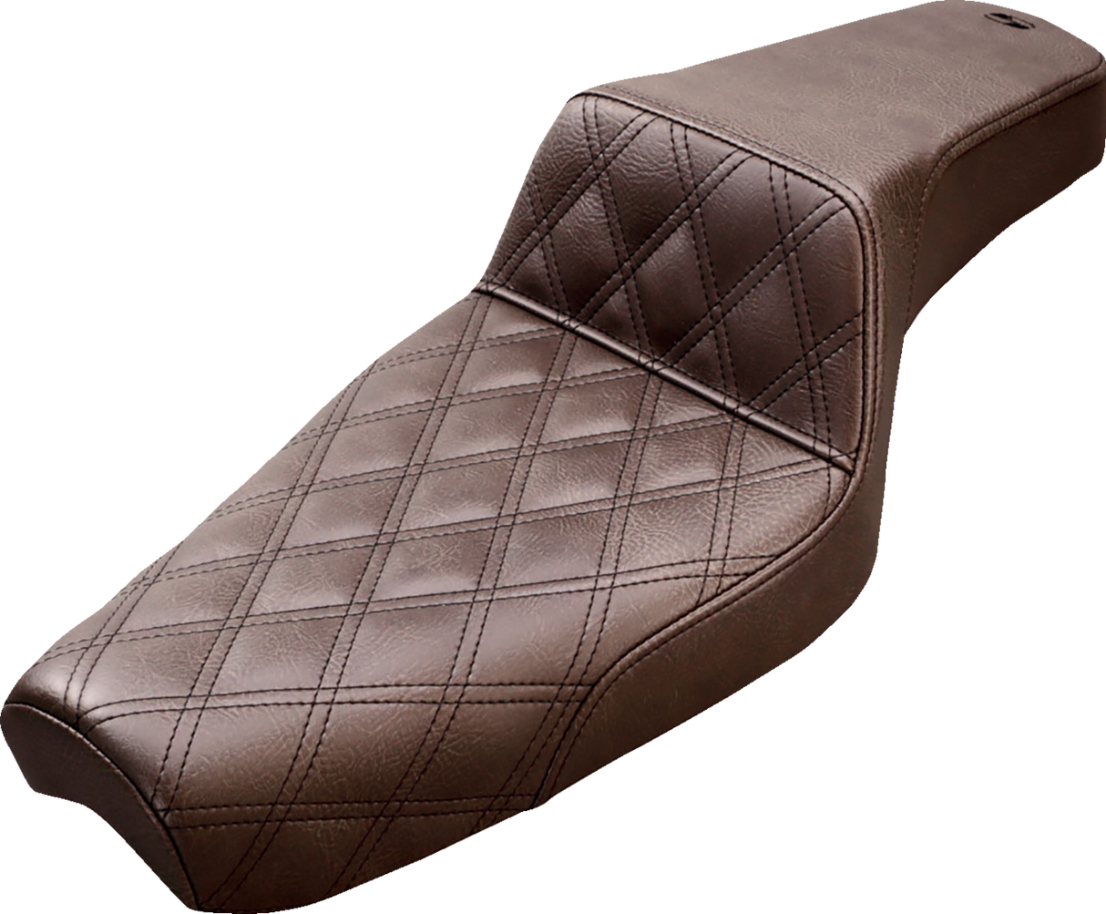 Asiento SADDLEMEN Step-Up - Costuras de celosía delanteras - Marrón - XL 879-03-172BR
