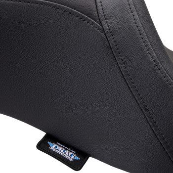 DRAG SPECIALTIES Predator 2-Up Seat - Vinyl - Smooth - w/ Backrest - FLH '08-'23 0801-1499