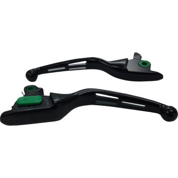 DRAG SPECIALTIES Levers - Slotted - Black Glide 2021-2023 H07-0607MB 0610-2256