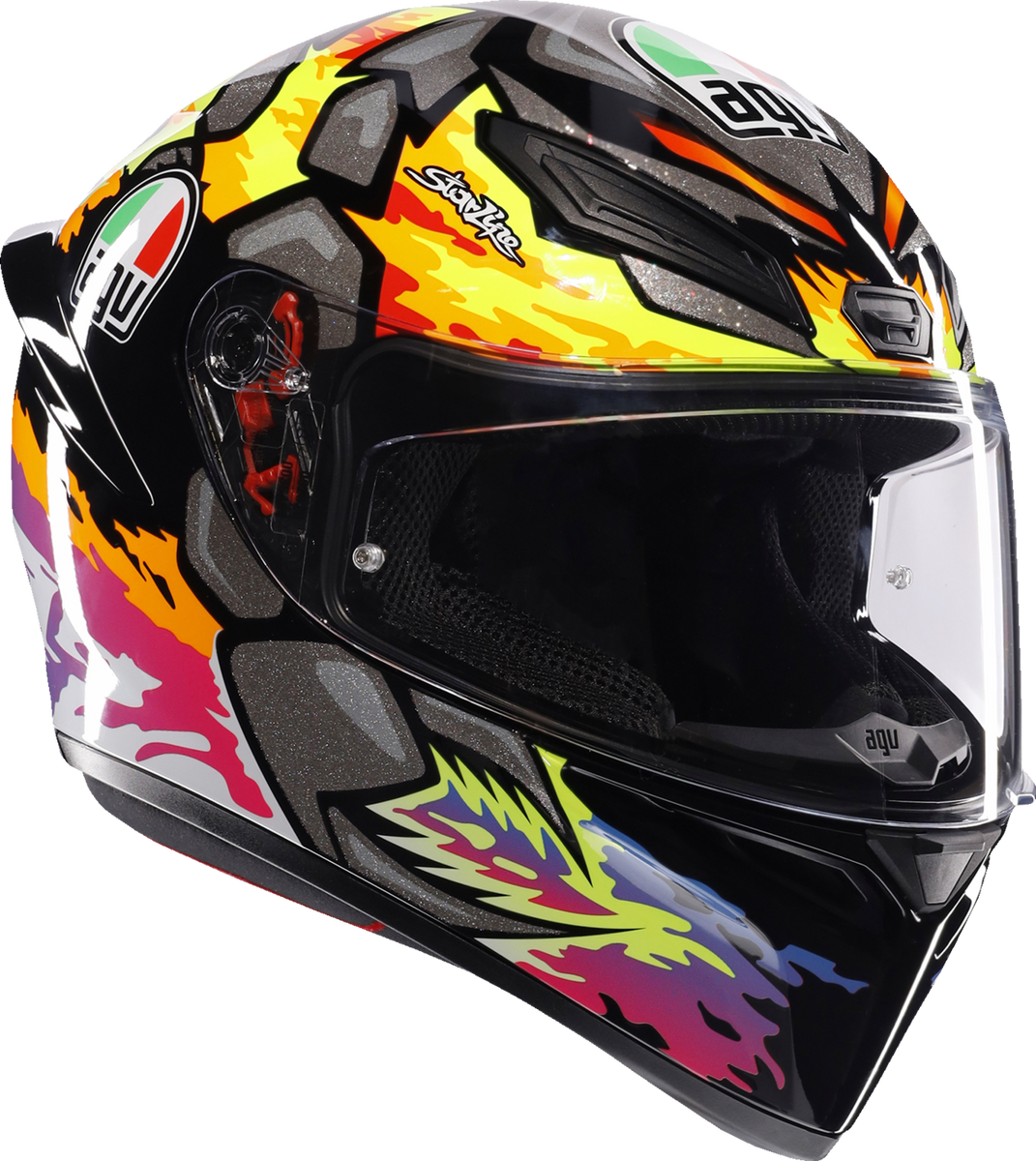aqu motorcycle helmet AGV K7 Jaeger - Silver/Black significantly reduces the risk of collarbone injury in the event of impact AGV - Helmet K1 S