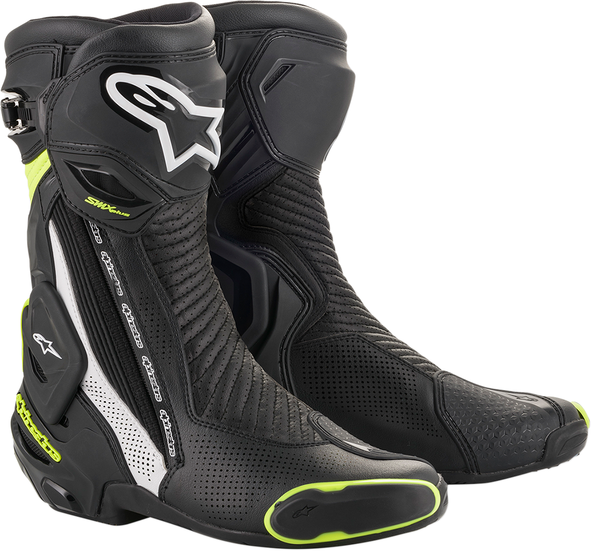 Botas ventiladas ALPINESTARS SMX+ - Negro/Blanco/Amarillo - Talla 6.5 EE. UU. / 40 UE 2221119-125-40