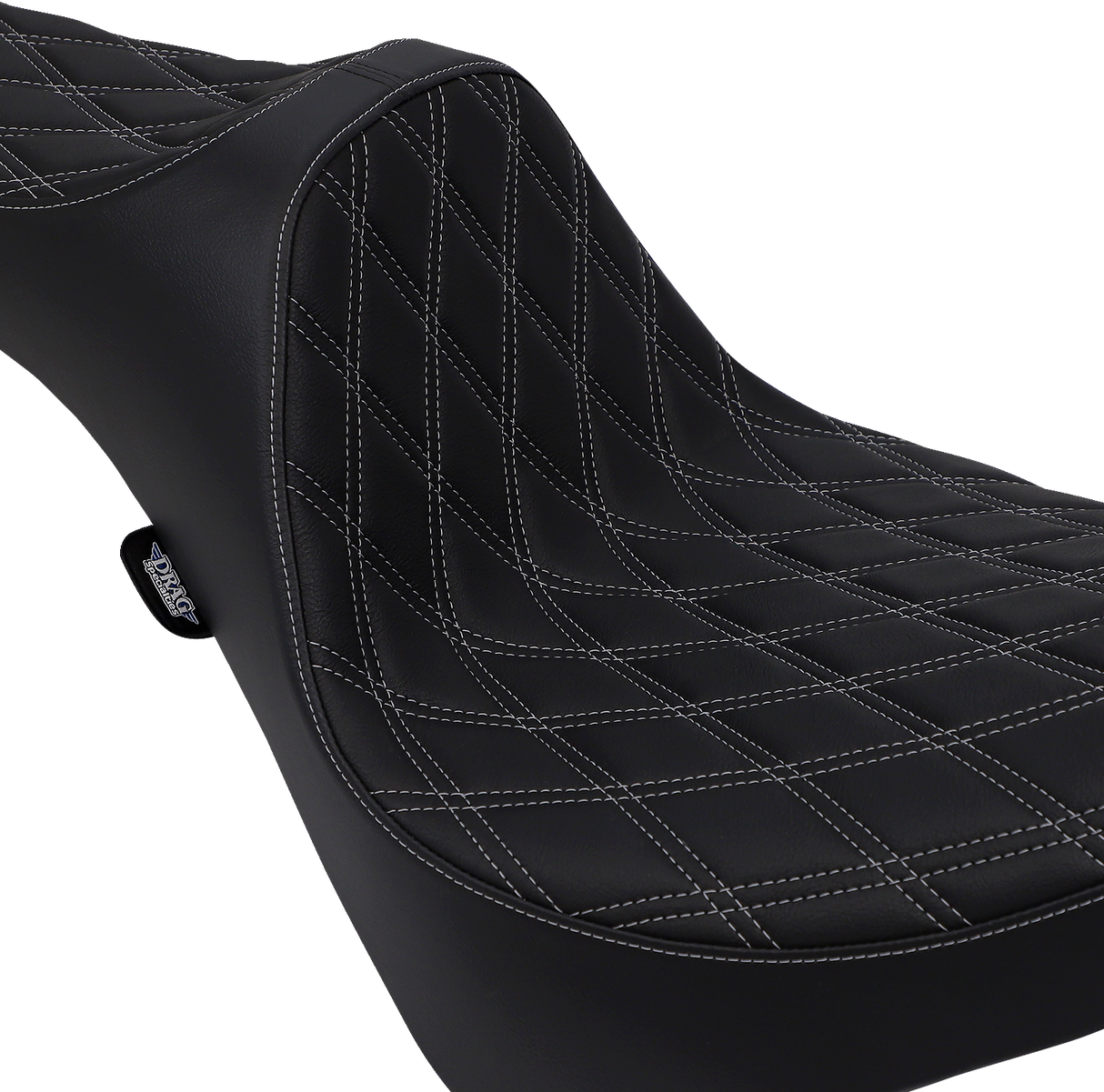 Asiento Predator III de DRAG SPECIALTIES - Doble diamante - Costuras plateadas - FL/FX '18-'22 0802-1146