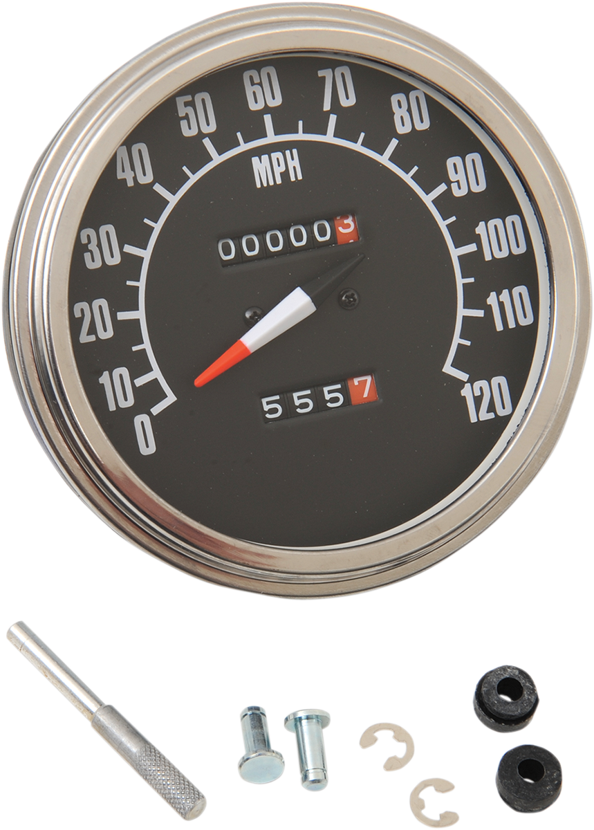 ESPECIALIDADES DE DRAG VELOCÍMETRO DE 5" MPH, VELOCÍMETRO 1:1, ESTILO FL - '68-'84, CARÁTULA NEGRA 70847M