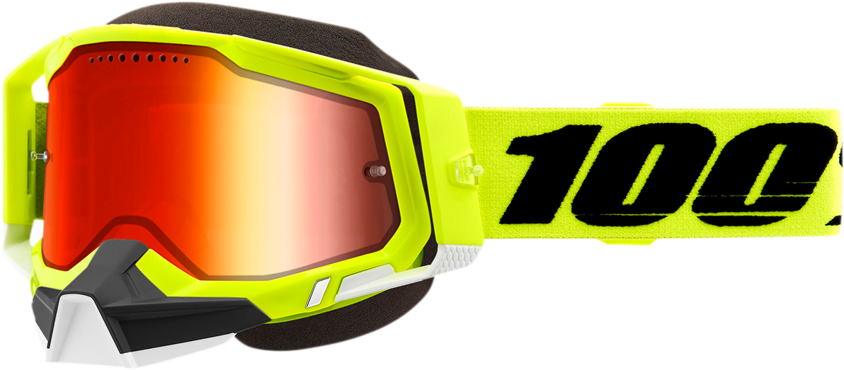 Gafas de nieve 100% Racecraft 2 - Amarillo fluorescente - Espejo rojo 50012-00004