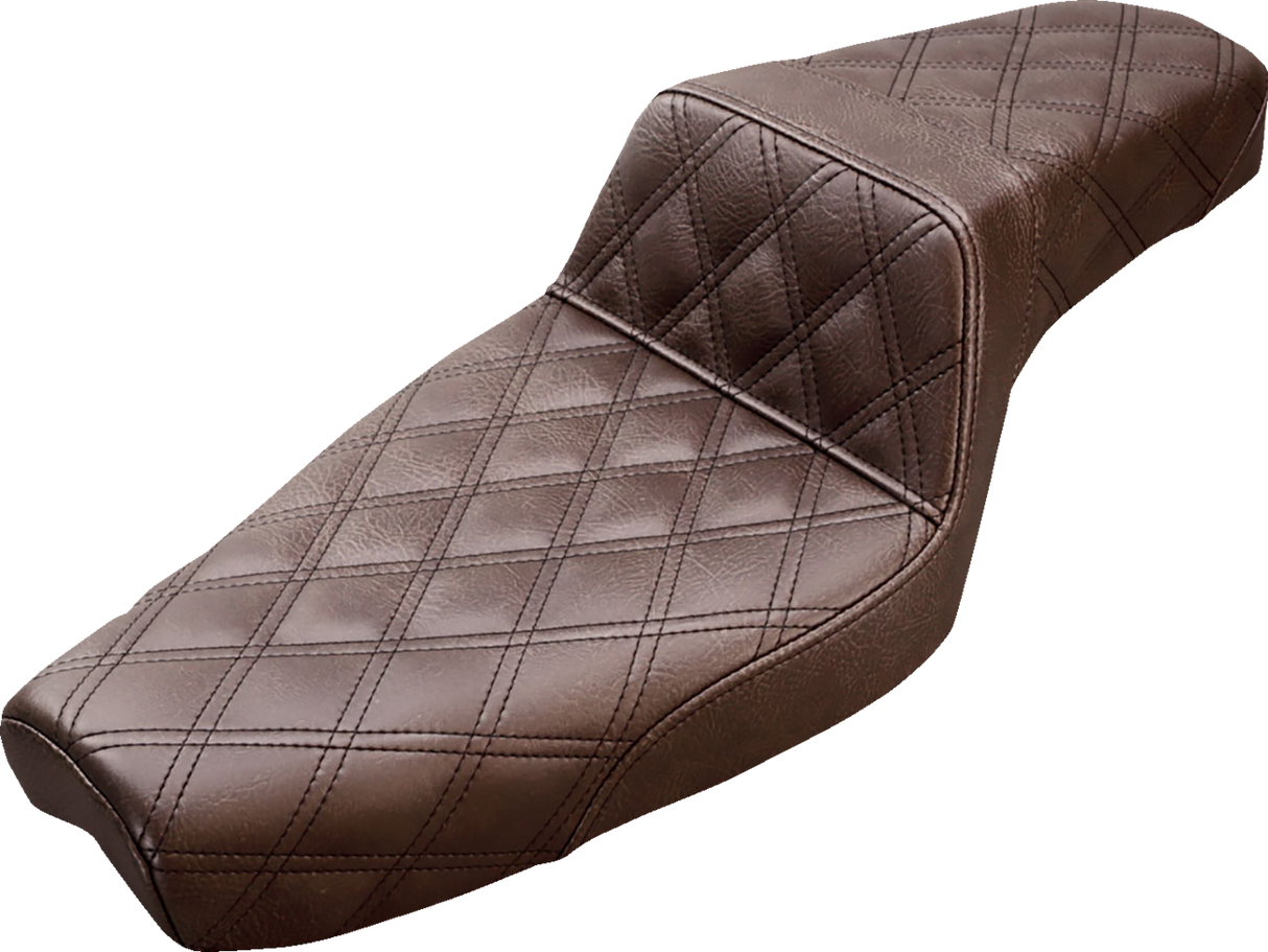 Asiento SADDLEMEN Step-Up - Costura de celosía completa - Marrón - XL 879-03-175BR