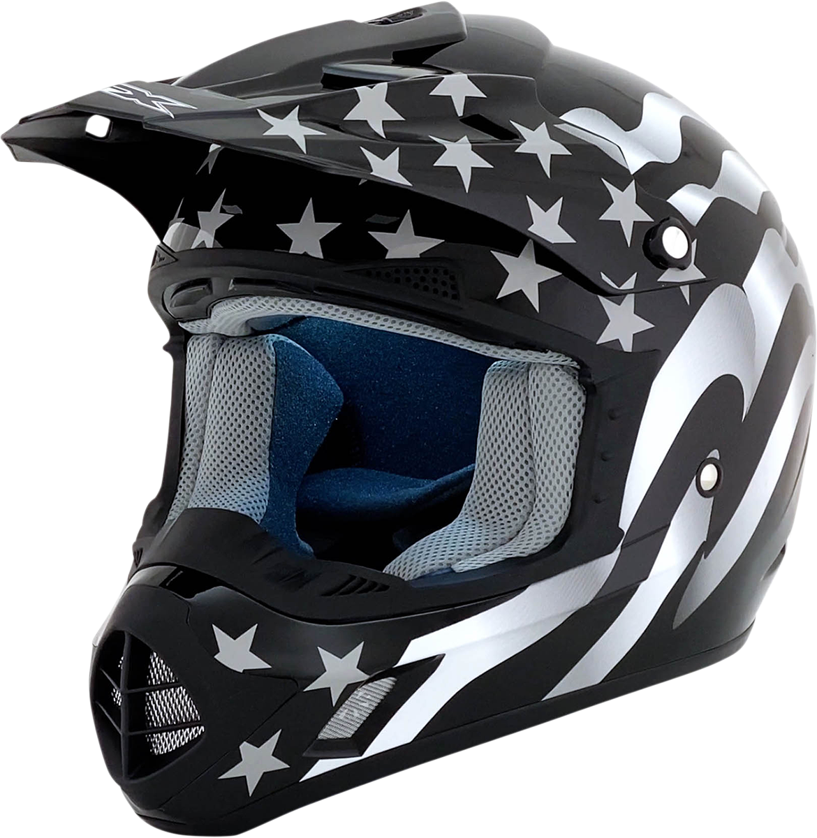 Casco de motocicleta AFX FX-17 - Bandera - Sigiloso - Grande 0110-2365