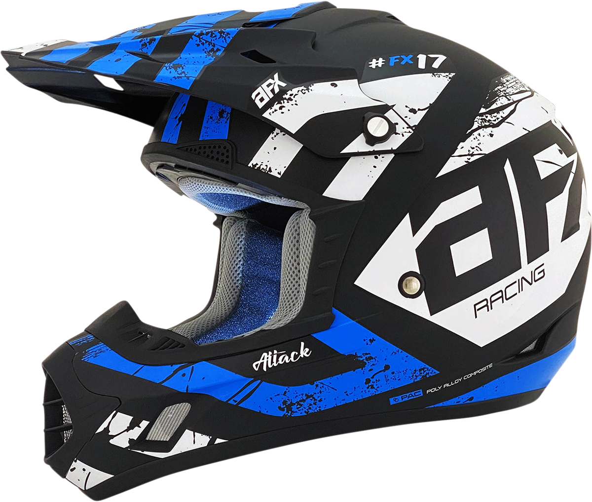 AFX FX-17 Motorcycle Helmet - Attack - Matte Black/Blue - 4XL 0110-7644