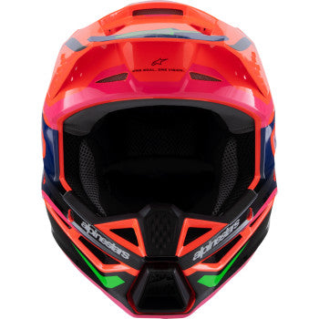 ALPINESTARS Youth SM3 Motorcycle Helmet - Deegan - Gloss Orange Fluo/Purple/Pink Fluo - Medium 8301425-433-YM