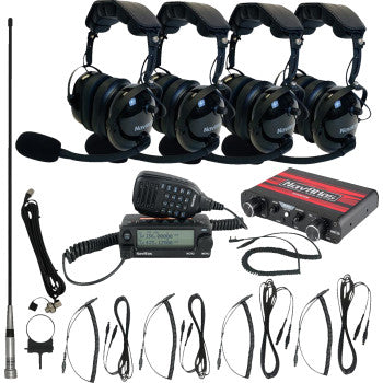Kit de intercomunicador/radio y auriculares NAVATLAS - 4 asientos - Negro NI2ROHBK4