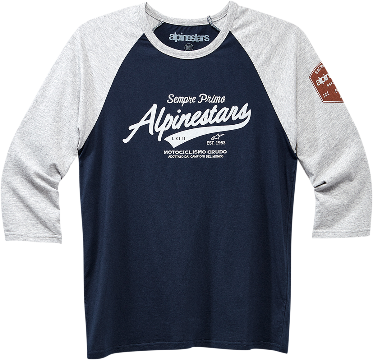 Camiseta ALPINESTARS Script - Gris jaspeado/Azul marino - XL 1230715051171XL
