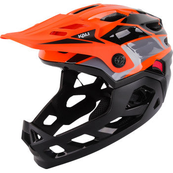 Casco integral de bicicleta KALI Maya para niños - Carrera - Naranja brillante/Gris/Negro - OS 0221923312