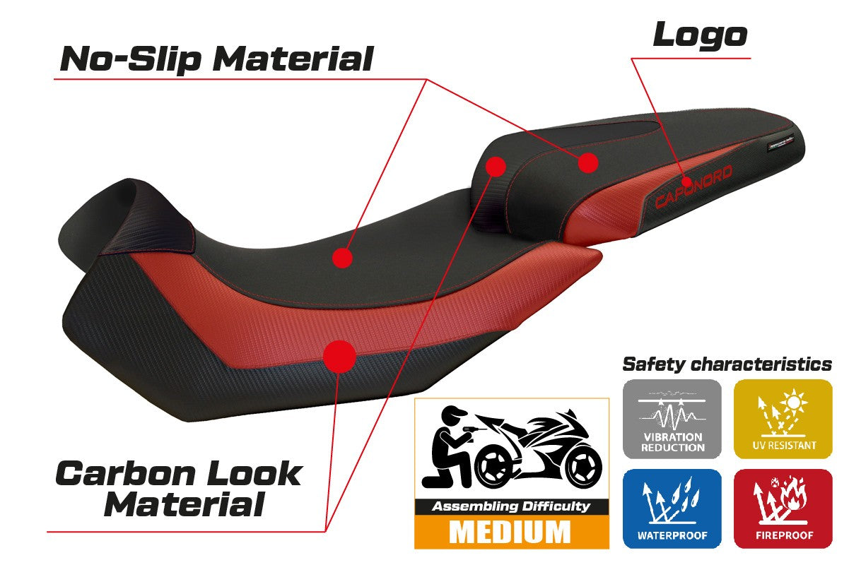 Aprilia Caponord 1200 2013-2017 Seat Cover TPZ Italia Red Black