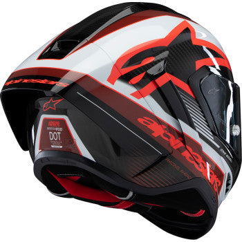 Casco de moto ALPINESTARS Supertech R10 - Team - Negro/Rojo carbón/Blanco brillante - Grande 8200224-1352-L