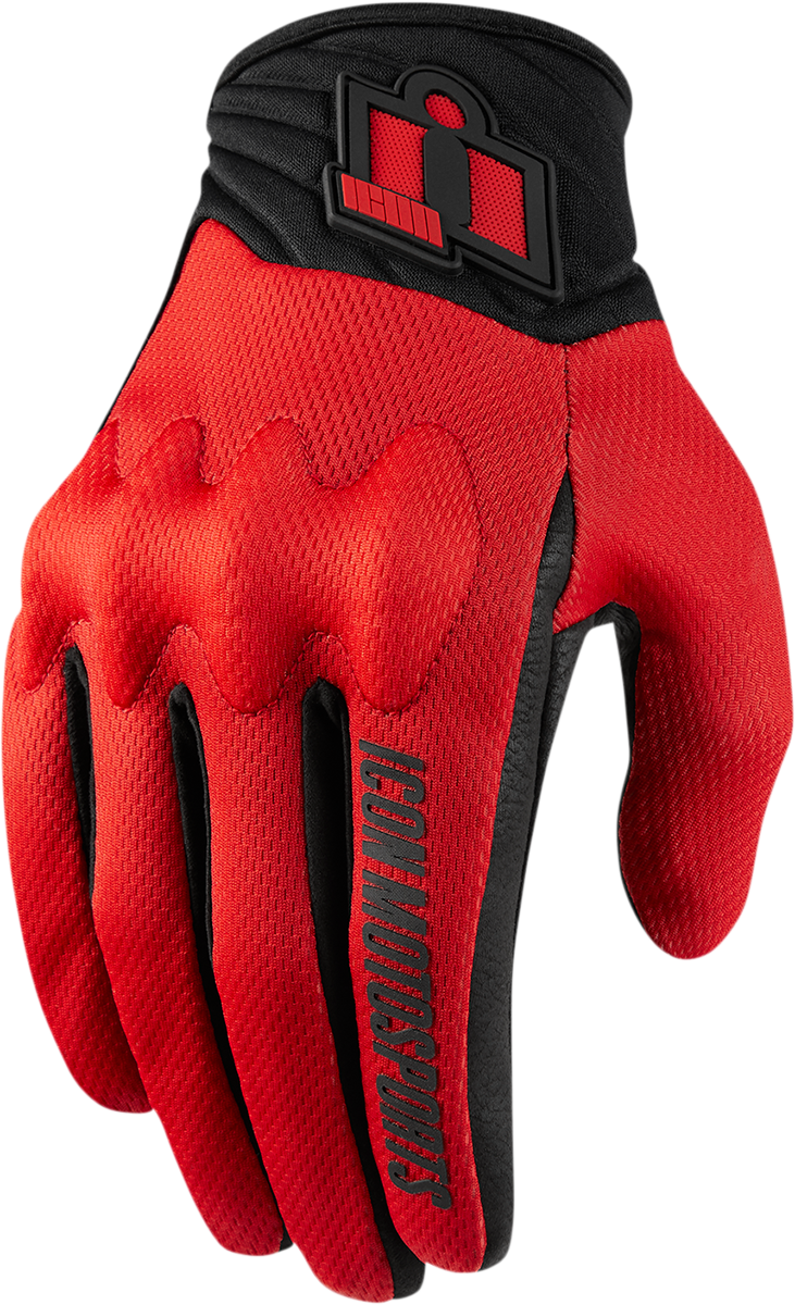 Guantes ICON Anthem 2 CE™ - Rojo - Mediano 3301-3684
