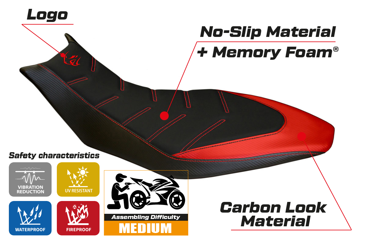 Funda Asiento Aprilia Dorsoduro 750 900 1200 2010-2020 Tappezzeria Italia TPZ Comfort en Rojo