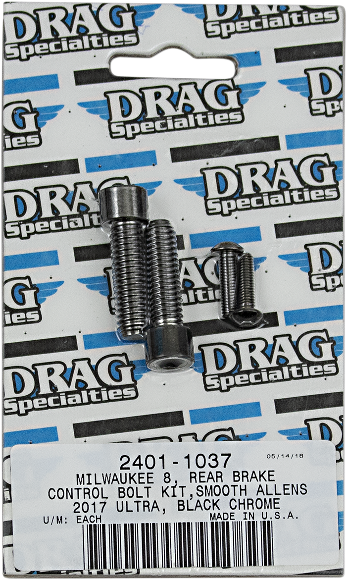 Kit de pernos de freno trasero DRAG SPECIALTIES - Negro/Cromo - M8 MK785SBK