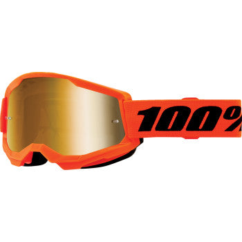 Gafas de natación 100% Strata 2 Junior - Naranja neón - Espejo dorado 50032-00009