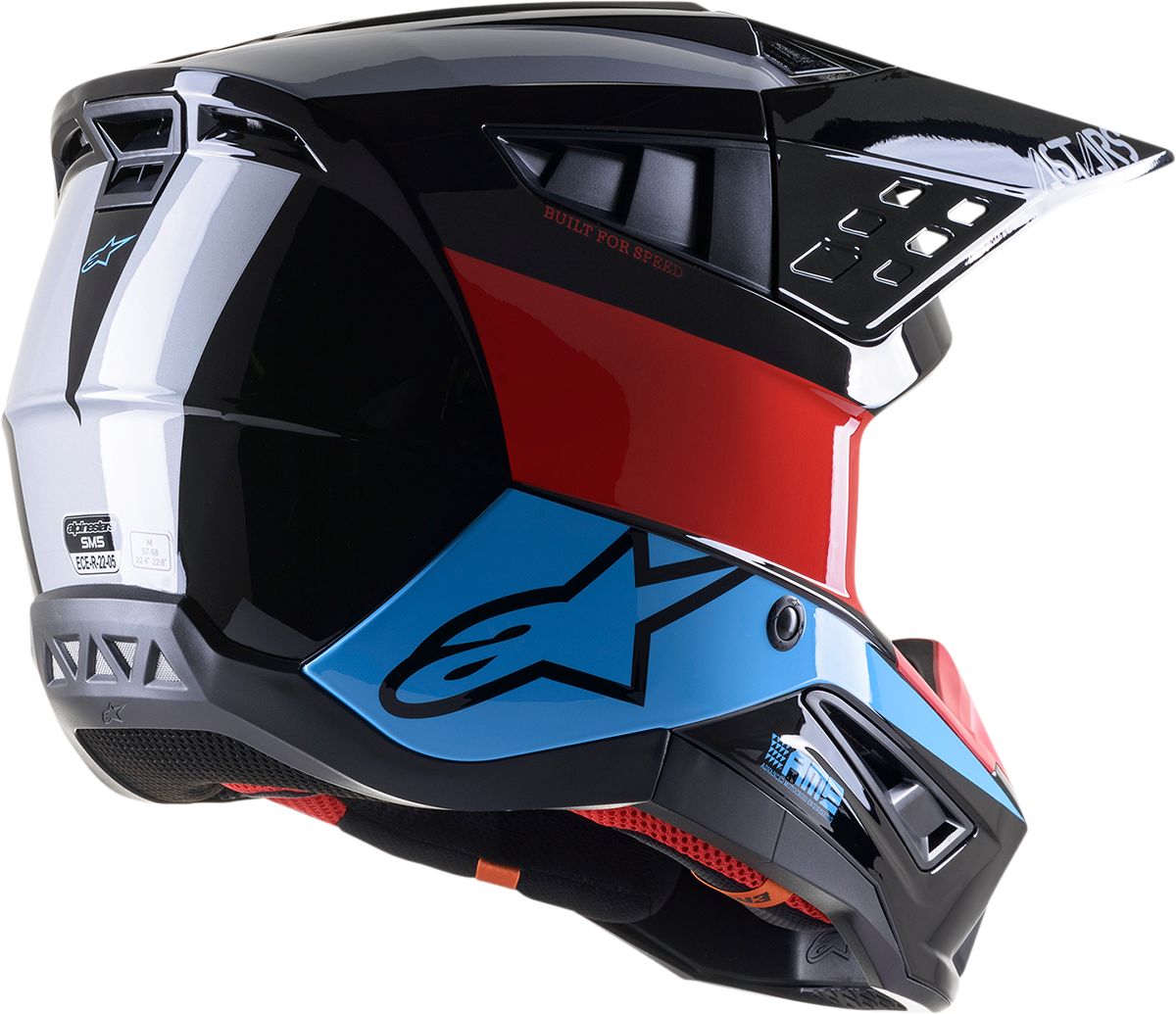 Casco de moto ALPINESTARS SM5 - Bond - Negro/Rojo/Cian - 2XL 8303522-1377-2X