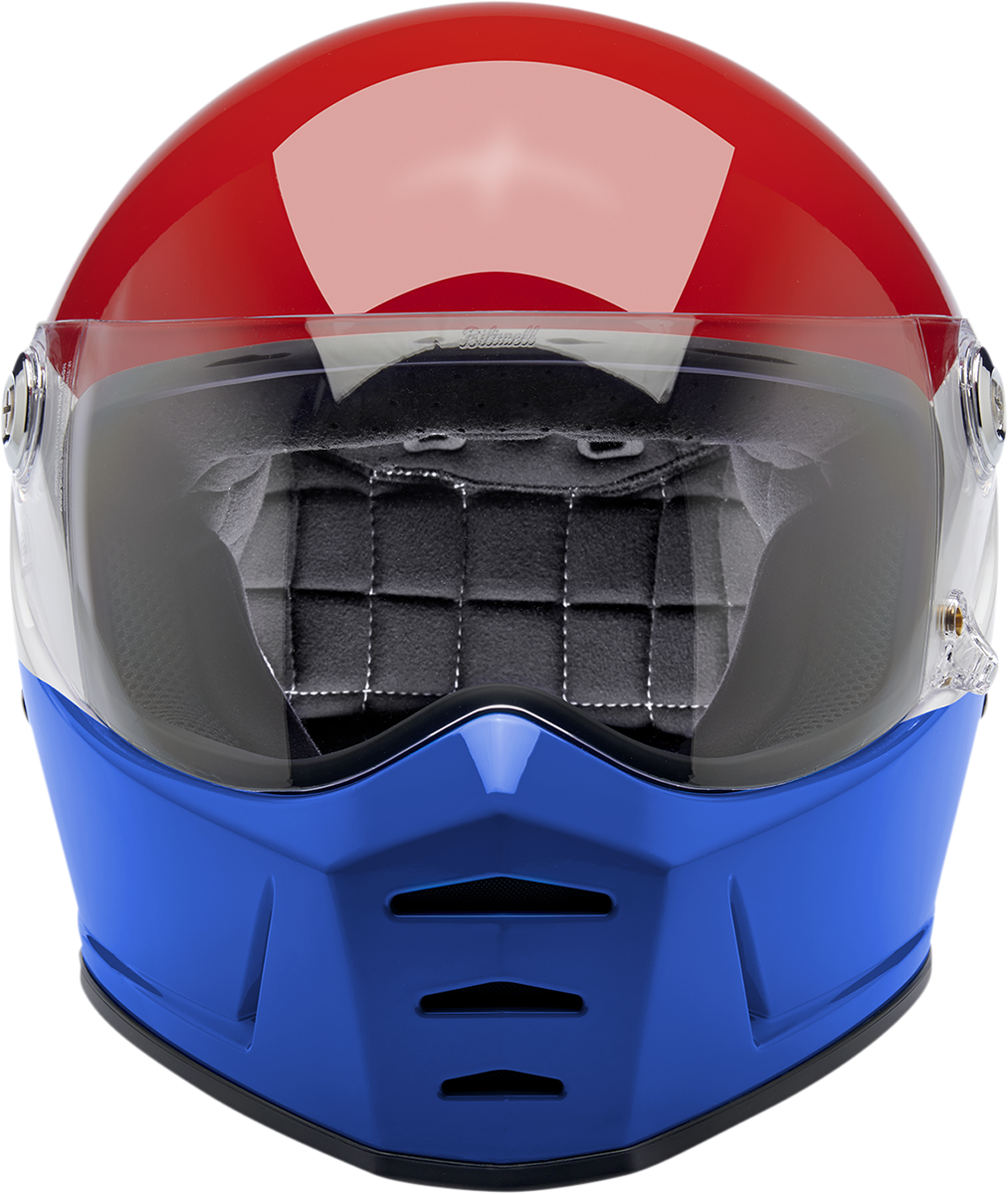 Casco BILTWELL Lane Splitter - Rojo podio brillante/blanco/azul - Mediano 1004-549-103