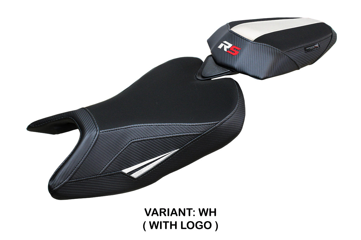 Funda de asiento Aprilia RS 457 2023-2025 Tappezzeria Italia TPZ en blanco y negro