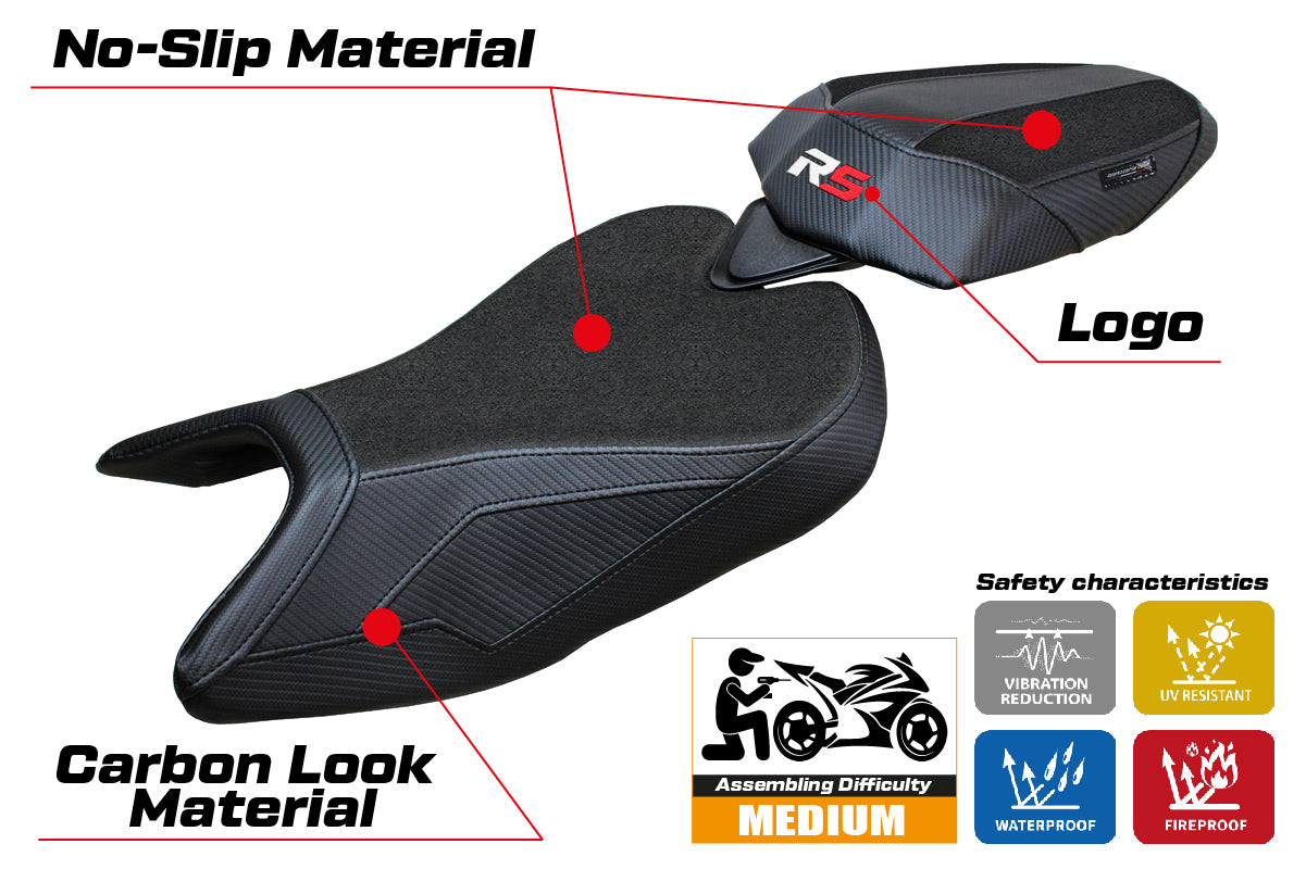 Aprilia RS 457 2023-2025 Seat Cover Tappezzeria Italia TPZ Ultragrip in Black