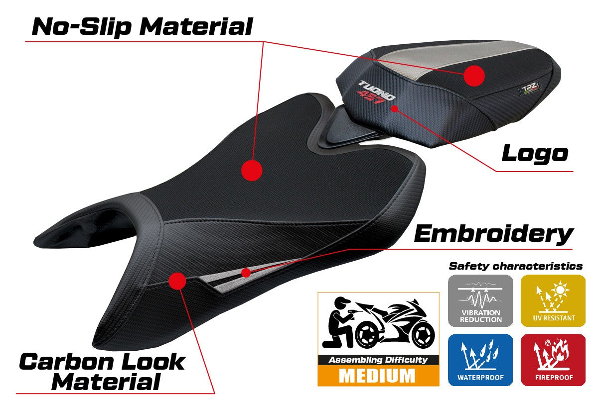 Aprilia Tuono 457 2025 Seat Cover TPZ Italia Silver Black