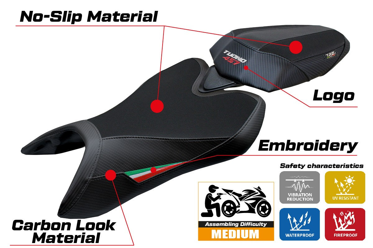 Aprilia Tuono 457 2025-2026 Seat Cover TPZ Italia Italian Flag Black