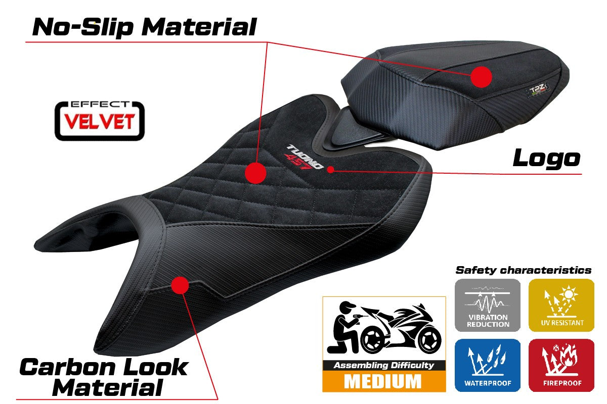 Aprilia Tuono 457 2025-2026 Seat Cover TPZ Italia Velvet Special Edition Black