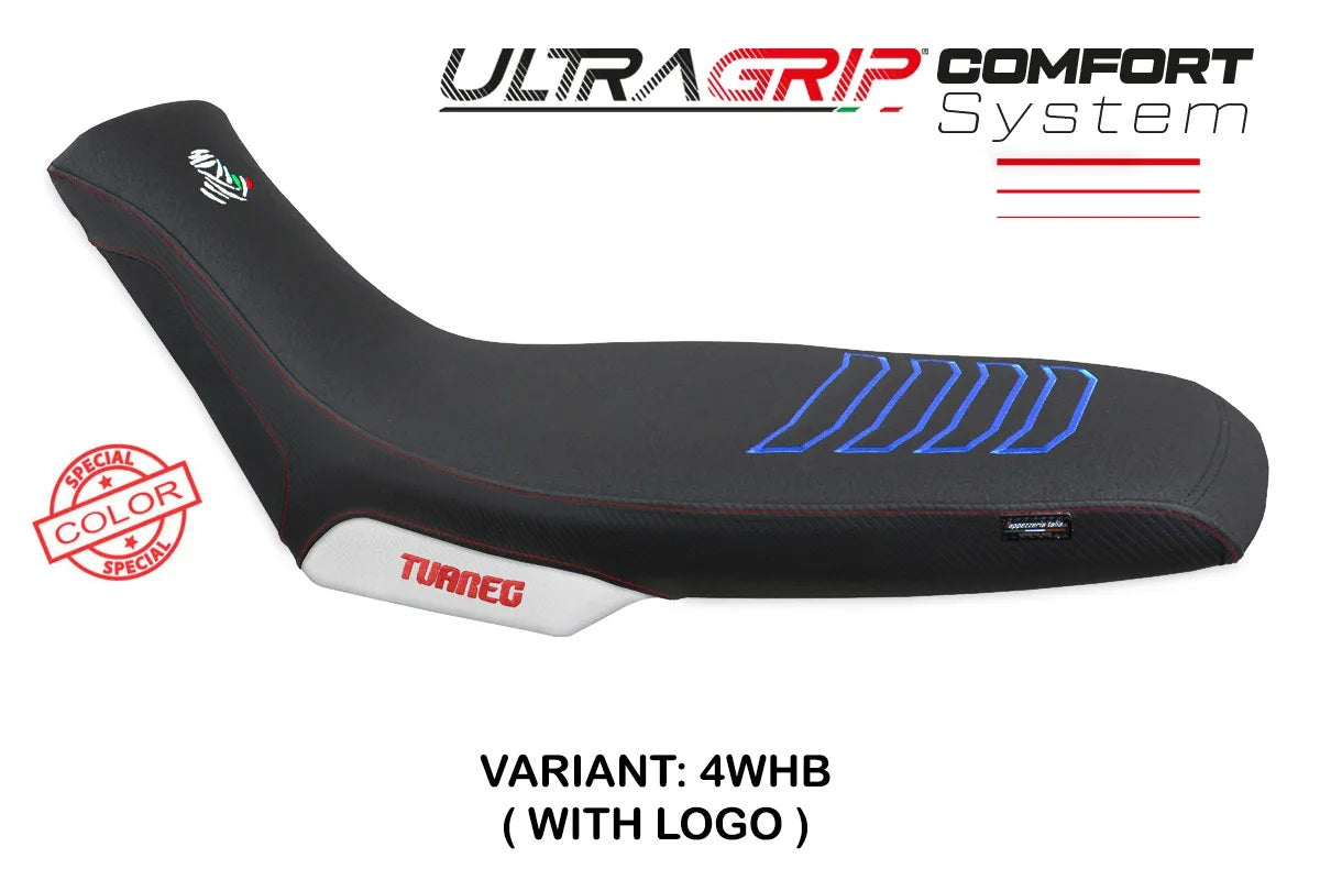 Aprilia Tuareg 660 2021-2026 Seat Cover TPZ Italia Comfort White Blue